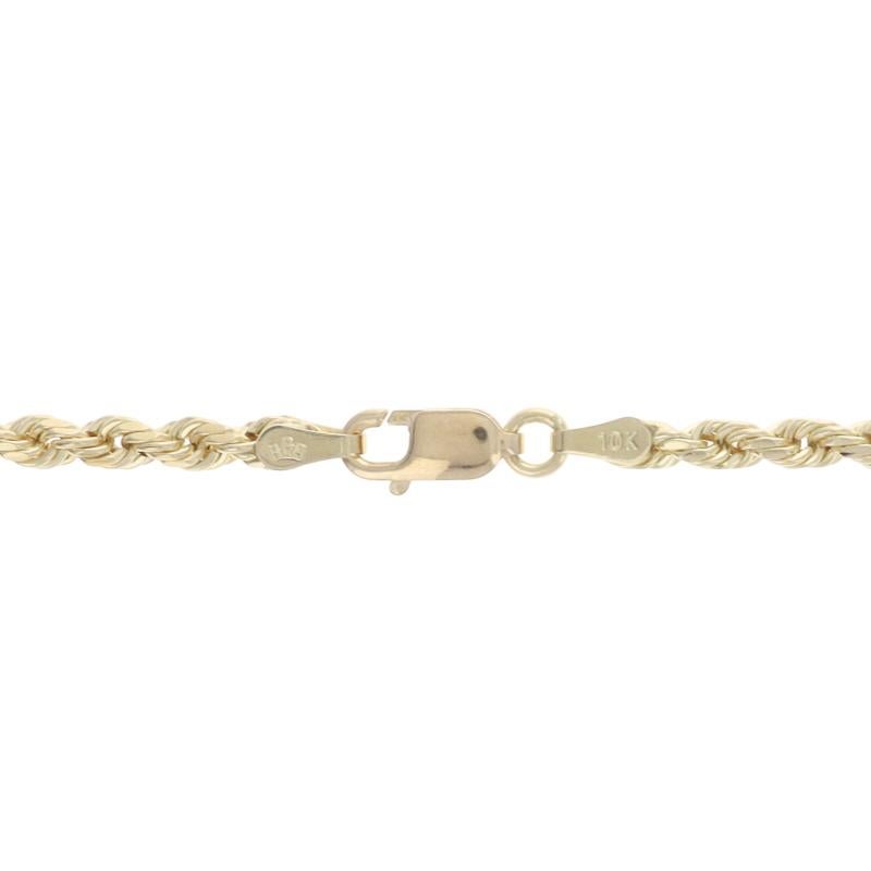Yellow Gold Diamond Cut Rope Chain Necklace 22