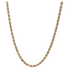 Collar de cadena de cuerda de oro amarillo con corte de diamante 22" 10k