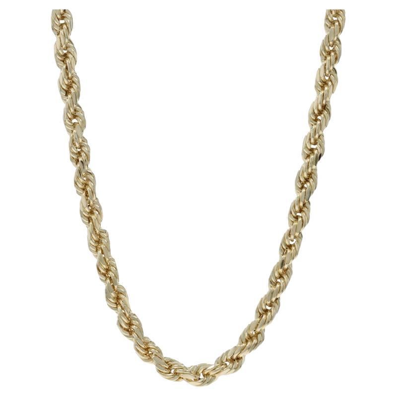 Collar de cadena de cuerda de oro amarillo con corte de diamante 22" - 10k en venta