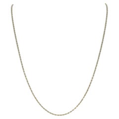 Yellow Gold Diamond Cut Rope Chain Necklace 22" - 14k