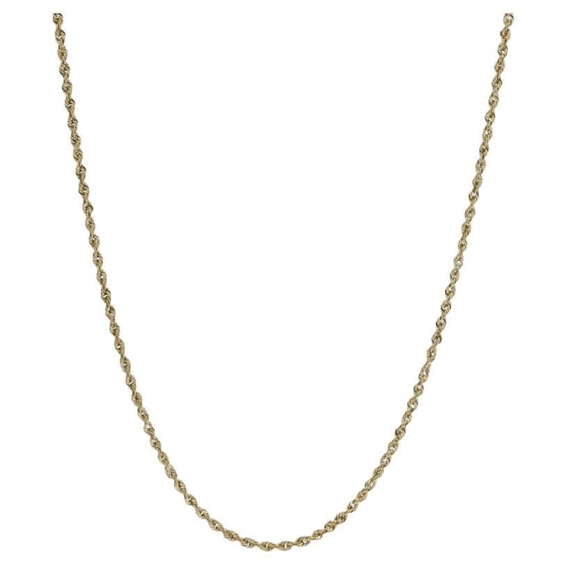 Collana a catena in oro giallo con taglio a diamante 24 1/2" 14k in vendita