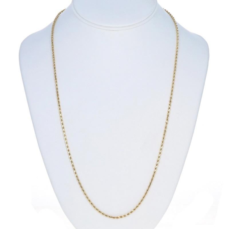 Taille simple Collier à chaîne en or jaune avec diamants taille unique 24 1/2