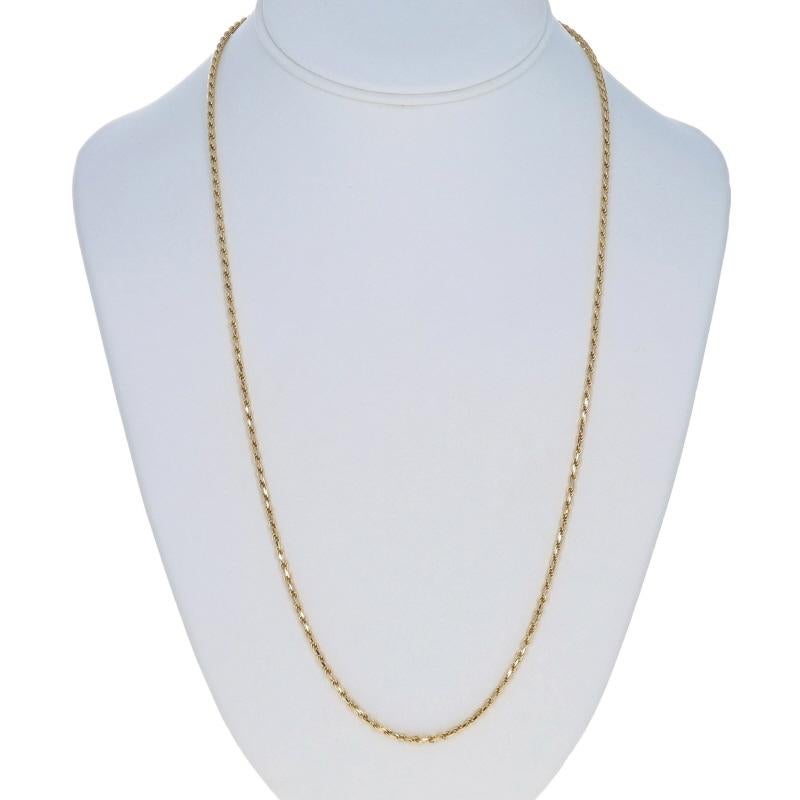Yellow Gold Diamond Cut Rope Chain Necklace 24