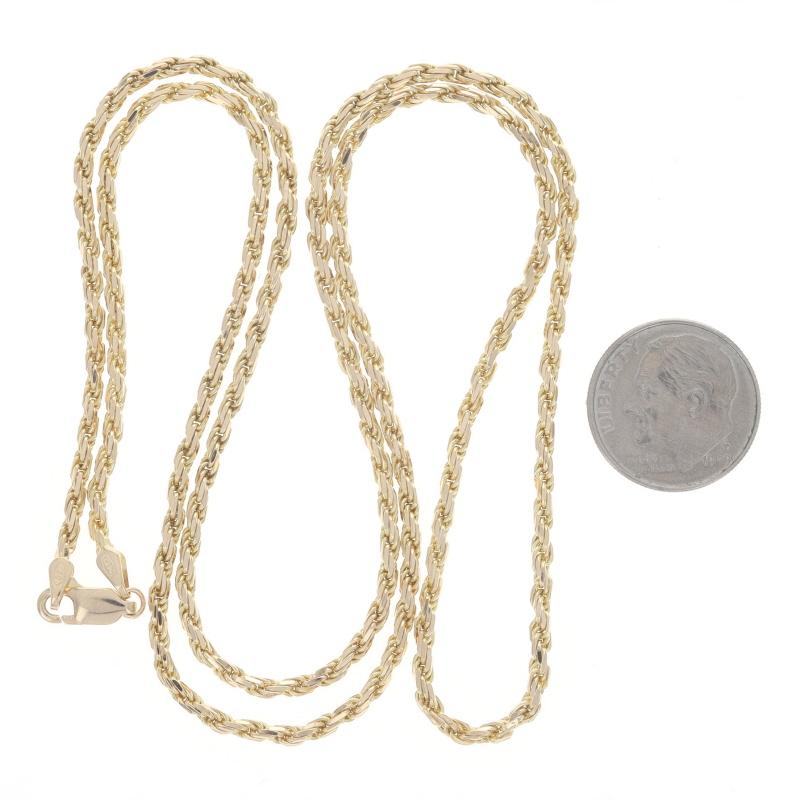 Yellow Gold Diamond Cut Rope Chain Necklace 24