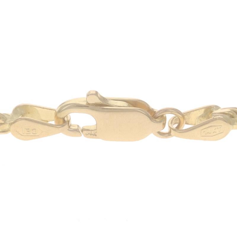 Yellow Gold Diamond Cut Rope Chain Necklace 24