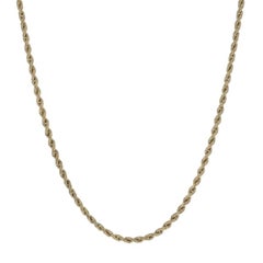 Yellow Gold Diamond Cut Rope Chain Necklace 30" - 14k