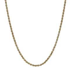 Yellow Gold Diamond Cut Rope Chain Necklace 32" - 14k