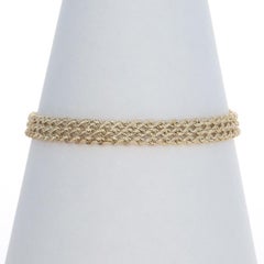 Yellow Gold Diamond Cut Rope Three Strand Chain Bracelet 7 3/4" 7 1/2" 14k