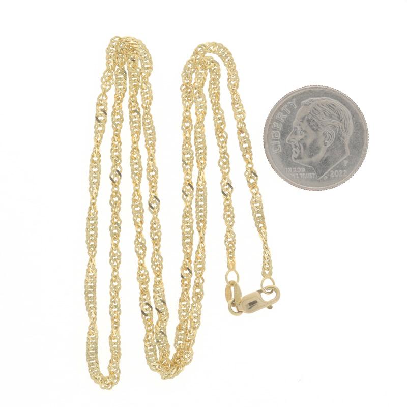 Yellow Gold Diamond Cut Singapore Chain Necklace 18