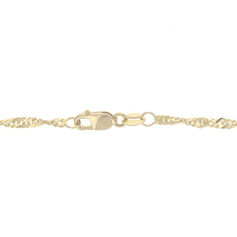 Women's or Men's Yellow Gold Diamond Cut Singapore Chain Necklace 18