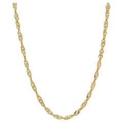 Yellow Gold Diamond Cut Singapore Chain Necklace 18" - 14k