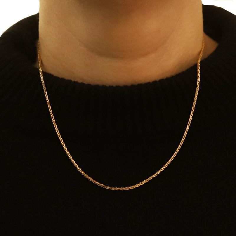 Collier à chaîne carrée en or jaune 18 1/2