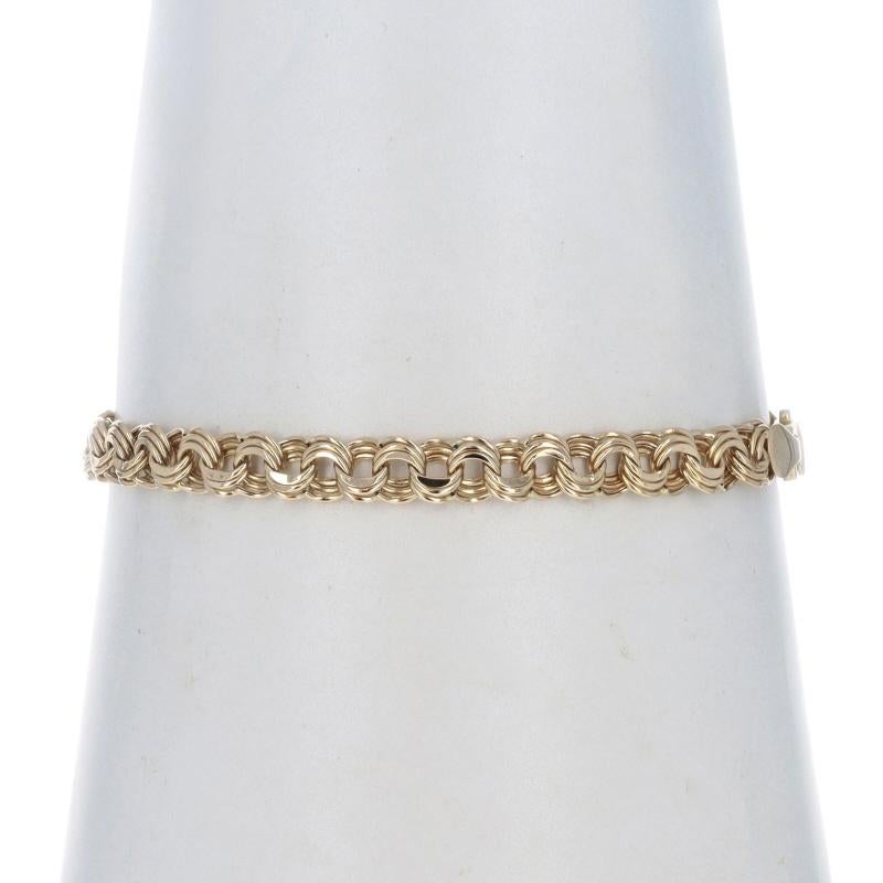 Bracelet triple chaîne en or jaune avec diamants - 14k Starter Charm Italy Excellent état - En vente à Greensboro, NC