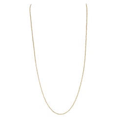 Yellow Gold Diamond Cut Twisted Foxtail Chain Necklace, 14 Karat Italy
