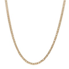 Yellow Gold Diamond Cut Wheat Chain Necklace 18" 14k Italy
