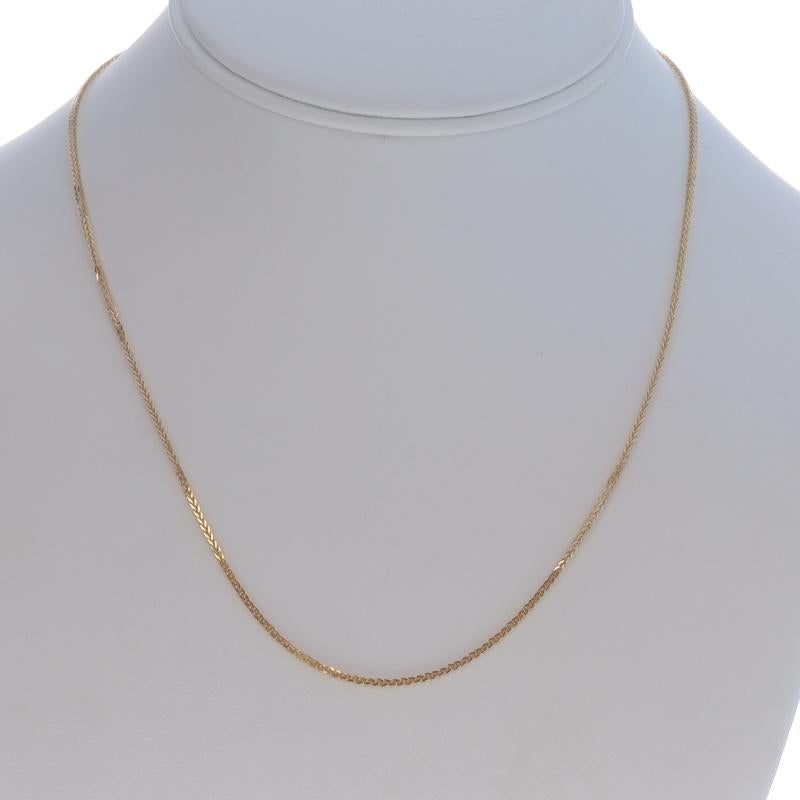 De las mujeres Collar de cadena de trigo de oro amarillo talla diamante 18