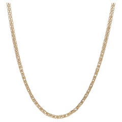 Yellow Gold Diamond Cut Wheat Chain Necklace 18" 14k Italy