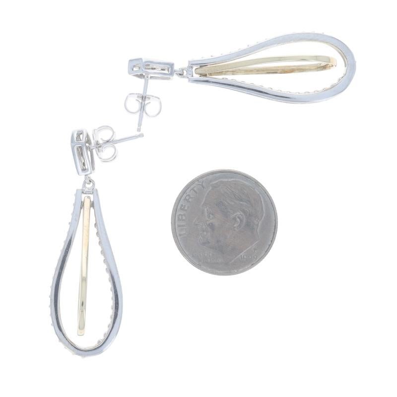 Orecchini pendenti in oro giallo con diamanti - Brillianti rotondi da 10 carati (50 carati) In condizioni ottime in vendita a Greensboro, NC