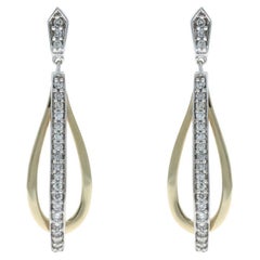 Orecchini pendenti in oro giallo con diamanti - Brillianti rotondi da 10 carati (50 carati)