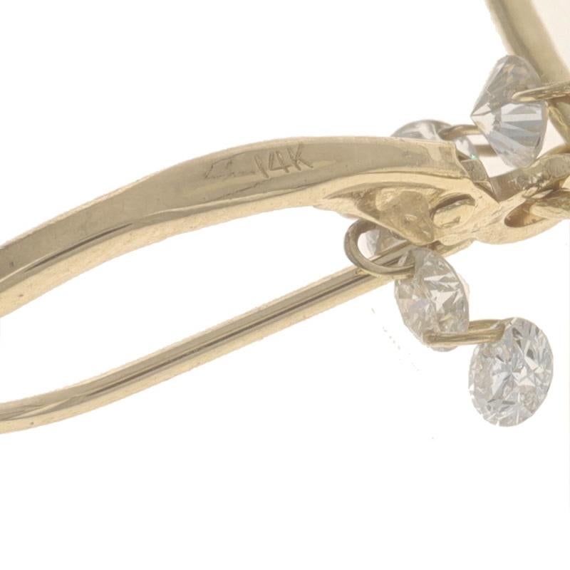 Orecchini pendenti in oro giallo con diamanti - 14k Rnd .60ctw Hammered Oval Hoops Pierced in vendita 1