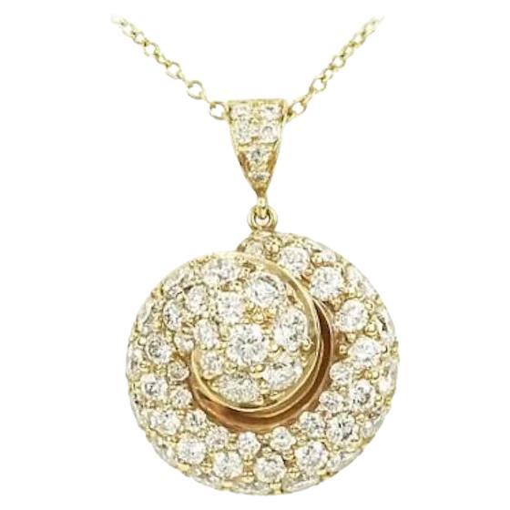 Yellow Gold Diamond Dangle Elegant Princess Drop Necklace for Her For Sale
