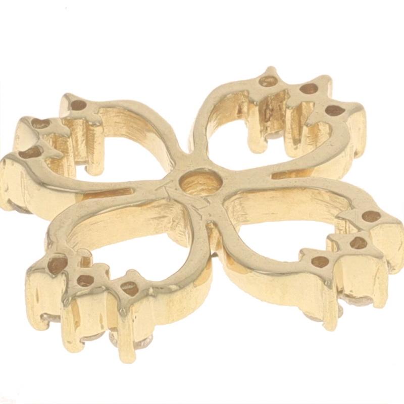 Women's Yellow Gold Diamond Dogwood Earring Enhancers - 14k Round .24ctw Flower Blossoms For Sale