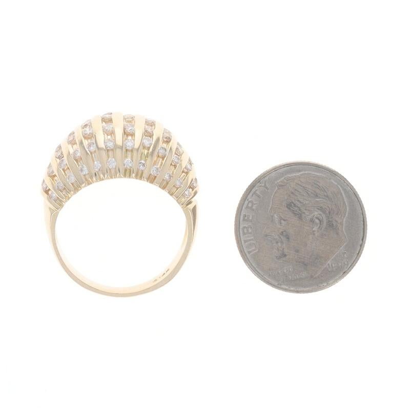 Bague de cocktail en or jaune avec dôme en diamant 14k rond brillant 1.20ctw en vente 1
