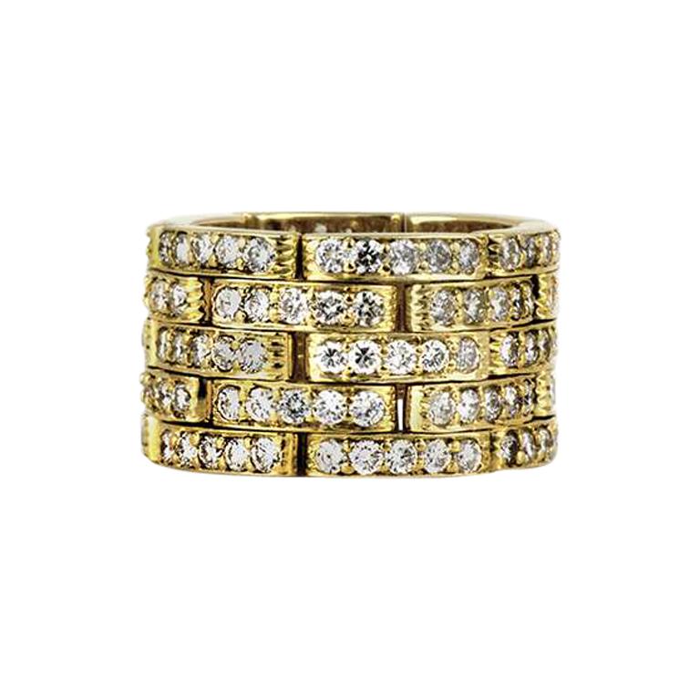 Yellow Gold Diamond Dress Ring 3.42 Carat at 1stdibs