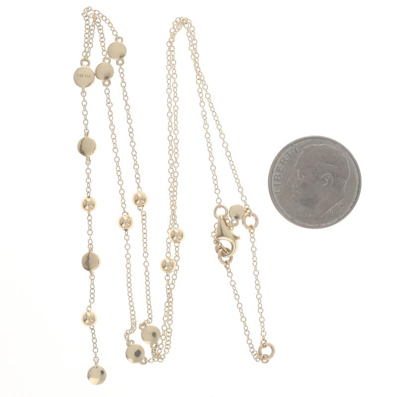 Donna Collana con ciondolo a goccia di diamanti in oro giallo 14k a forma di brillante rotondo regolabile in vendita
