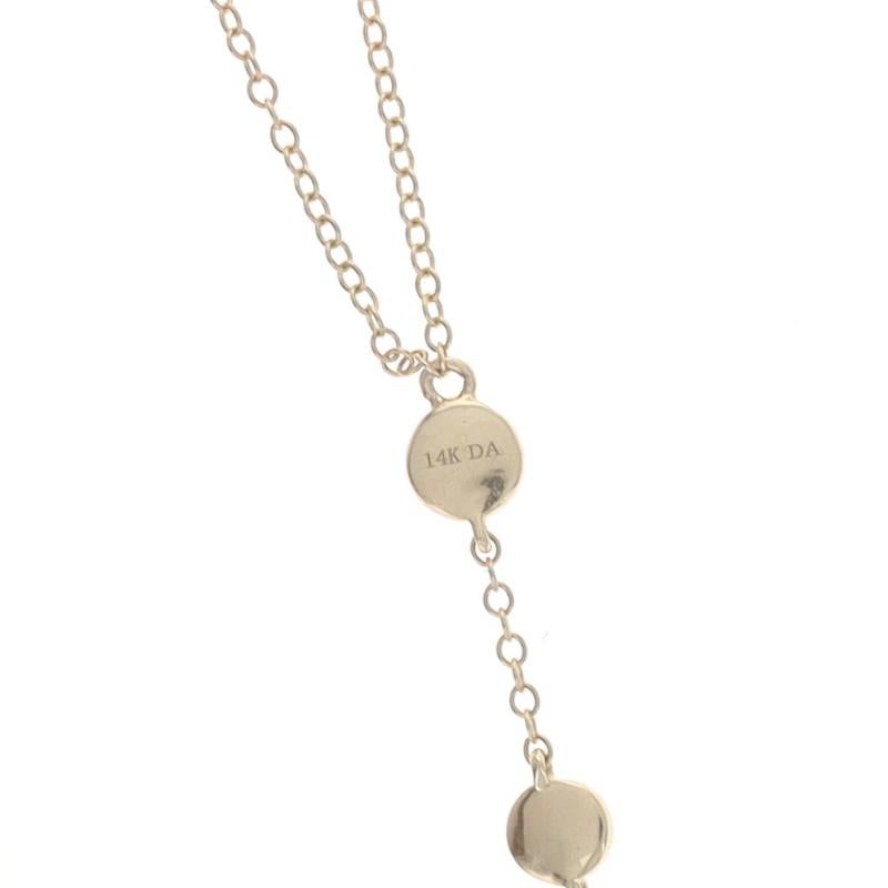 Collana con ciondolo a goccia di diamanti in oro giallo 14k a forma di brillante rotondo regolabile in vendita 2