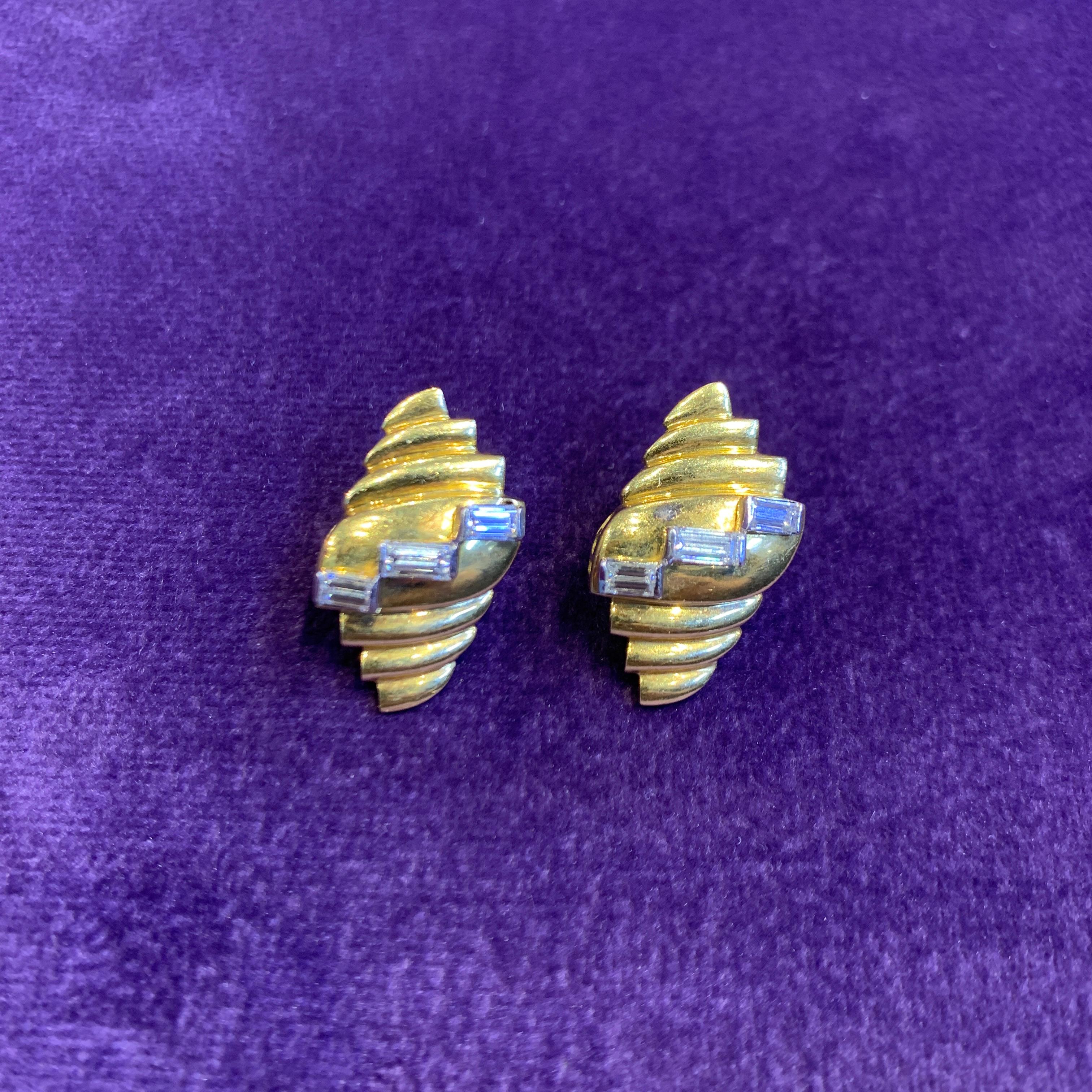 Women's Yellow Gold Diamond Earrings For Sale