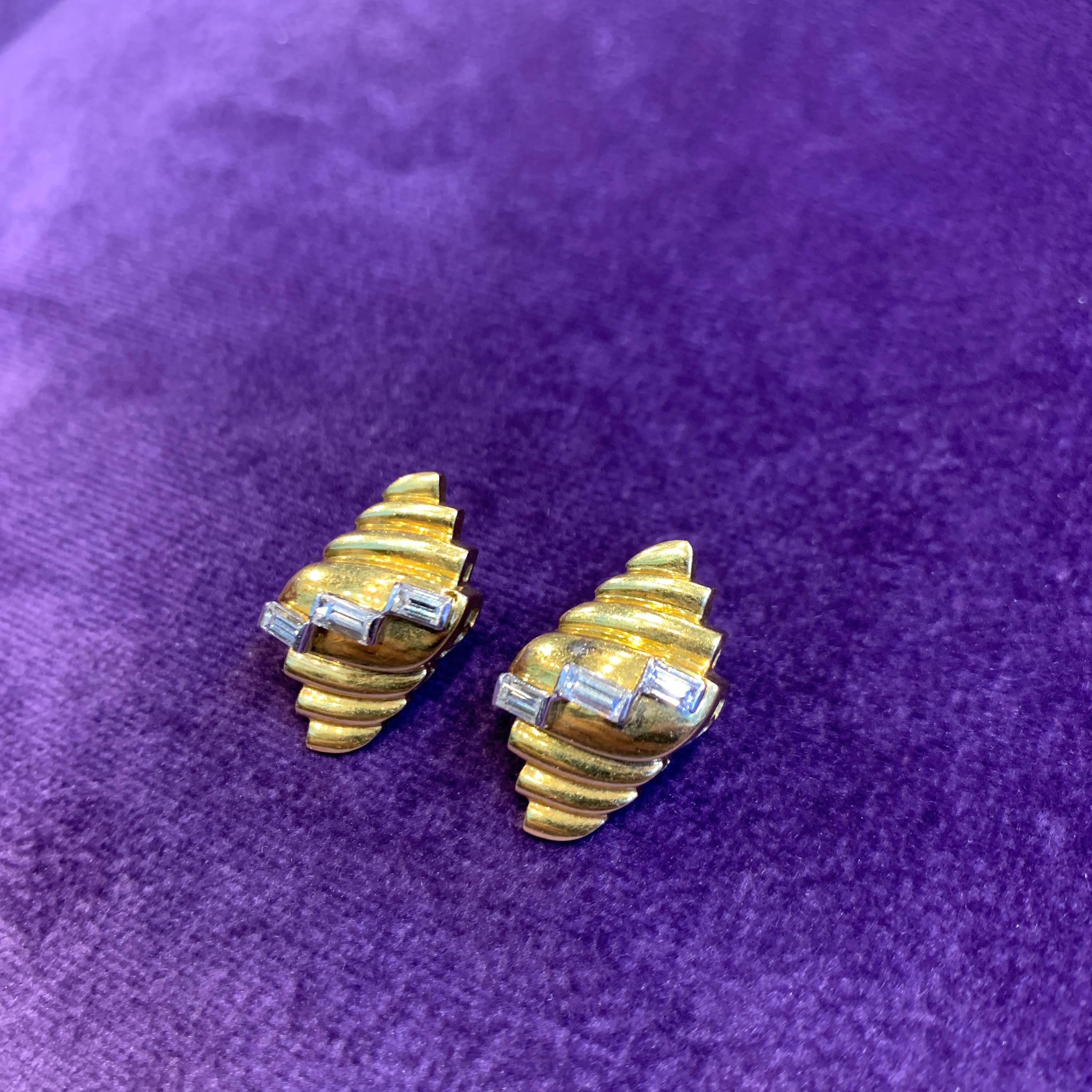 Yellow Gold Diamond Earrings For Sale 2