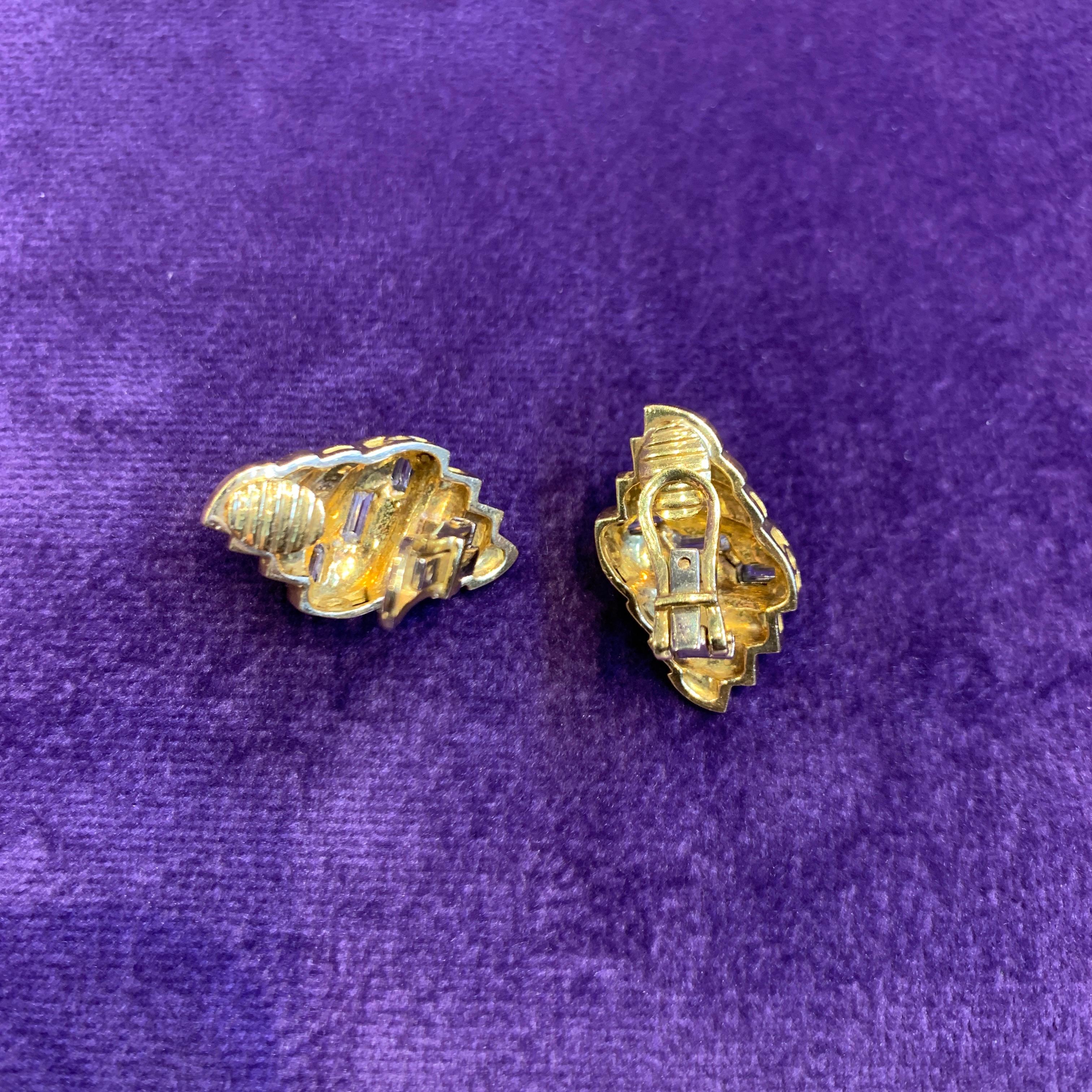 Yellow Gold Diamond Earrings For Sale 4