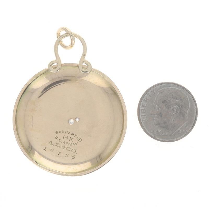 Pendentif en or jaune diamant Edwardian Butterfy & Flowers converted 14k Old Mine Excellent état - En vente à Greensboro, NC