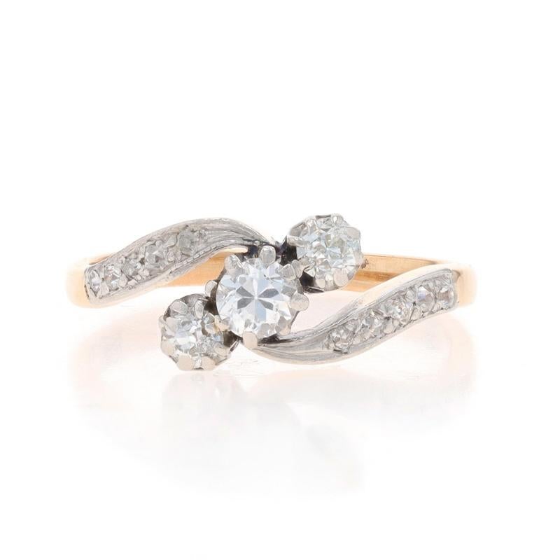Size: 6 1/2
Sizing Fee: Up 2 sizes for $50 or Down 1 size for $40

Era: Edwardian

Metal Content: 14k Yellow Gold & 14k White Gold

Stone Information

Natural Diamonds
Carat(s): .50ctw
Cut: European and mine
Color: G - H
Clarity: VS1 - SI2

Total