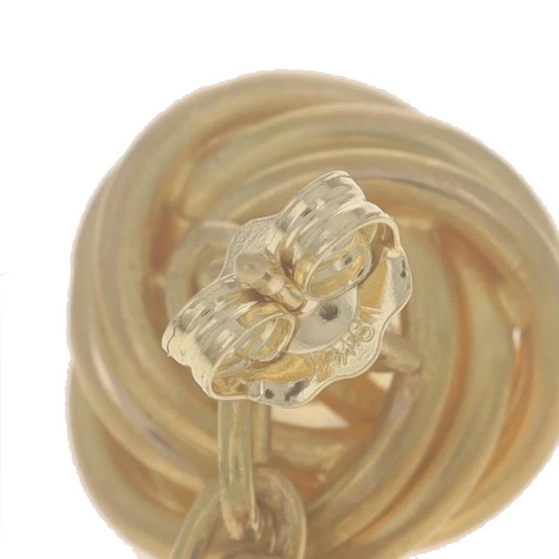 Boucles d'oreilles nœud Edwardian en or jaune et diamants - 18k Mine .44ctw Converted Pour femmes en vente
