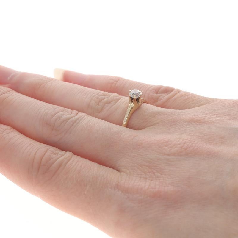 Gelbgold Diamant Edwardian Solitaire Verlobungsring - 14k Europäische .40ct Damen im Angebot