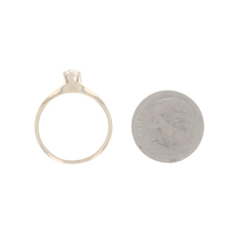 Gelbgold Diamant Edwardian Solitaire Verlobungsring - 14k Europäische .40ct im Angebot 1