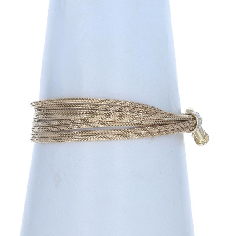 Yellow Gold Diamond Eight-Strand Foxtail Chain Bracelet 7 1/4