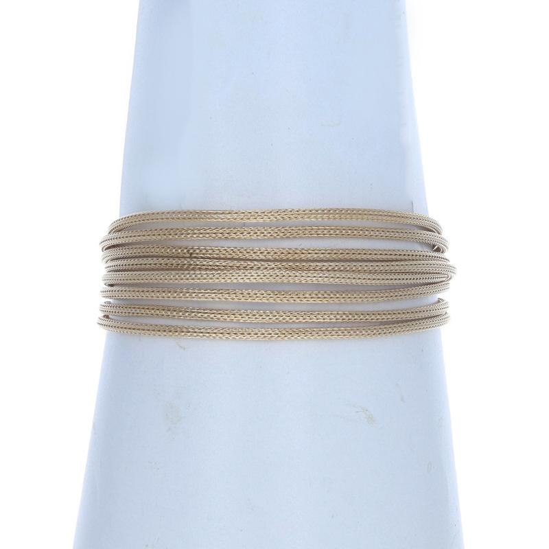 Women's Yellow Gold Diamond Eight-Strand Foxtail Chain Bracelet 7 1/4