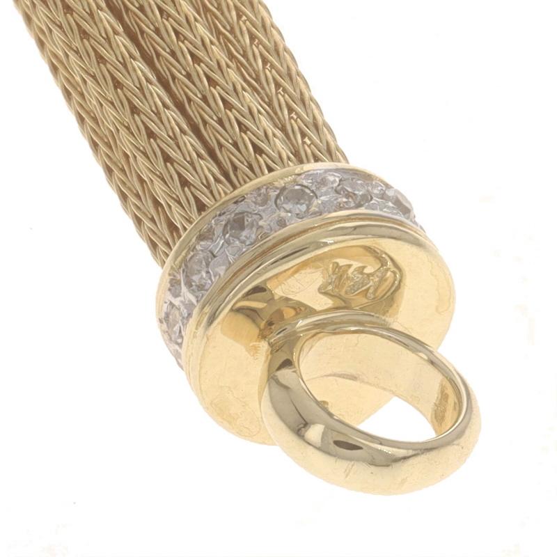 Yellow Gold Diamond Eight-Strand Foxtail Chain Bracelet 7 1/4