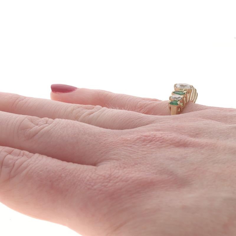 Bague en or jaune diamant émeraude 14k Marquise 1.20 Pour femmes en vente