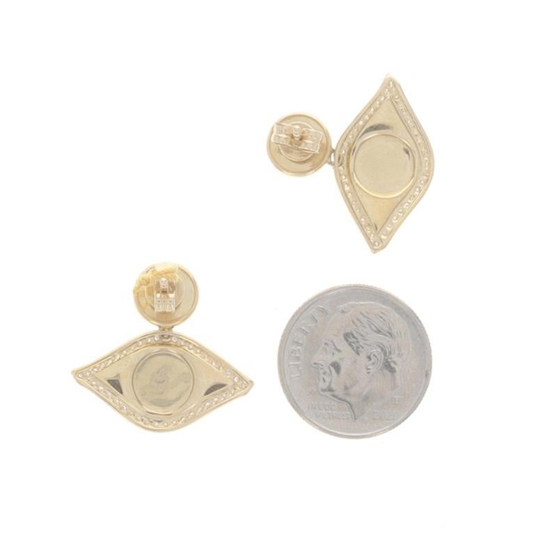 Orecchini a pendente con smalto e diamanti in oro giallo 14k Single .20ctw All-Seeing In condizioni Nuovo in vendita a Greensboro, NC