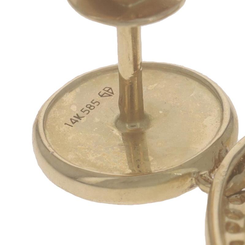 Donna Orecchini a pendente con smalto e diamanti in oro giallo 14k Single .20ctw All-Seeing in vendita
