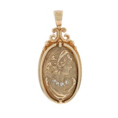 Yellow Gold Diamond Silhouette Pendant - 10k Round Brilliant