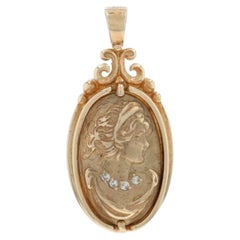 Yellow Gold Diamond Silhouette Pendant - 10k Round Brilliant
