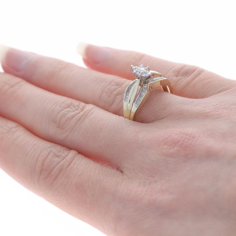 Marquise Cut Yellow Gold Diamond Engagement Ring - 10k Marquise & Single .25ctw