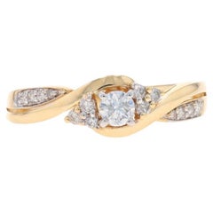 Anello di fidanzamento con diamante in oro giallo - 10k Round Brilliante .25ctw Bypass