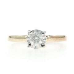 Yellow Gold Diamond Engagement Ring 10k Round Brilliant .50ctw