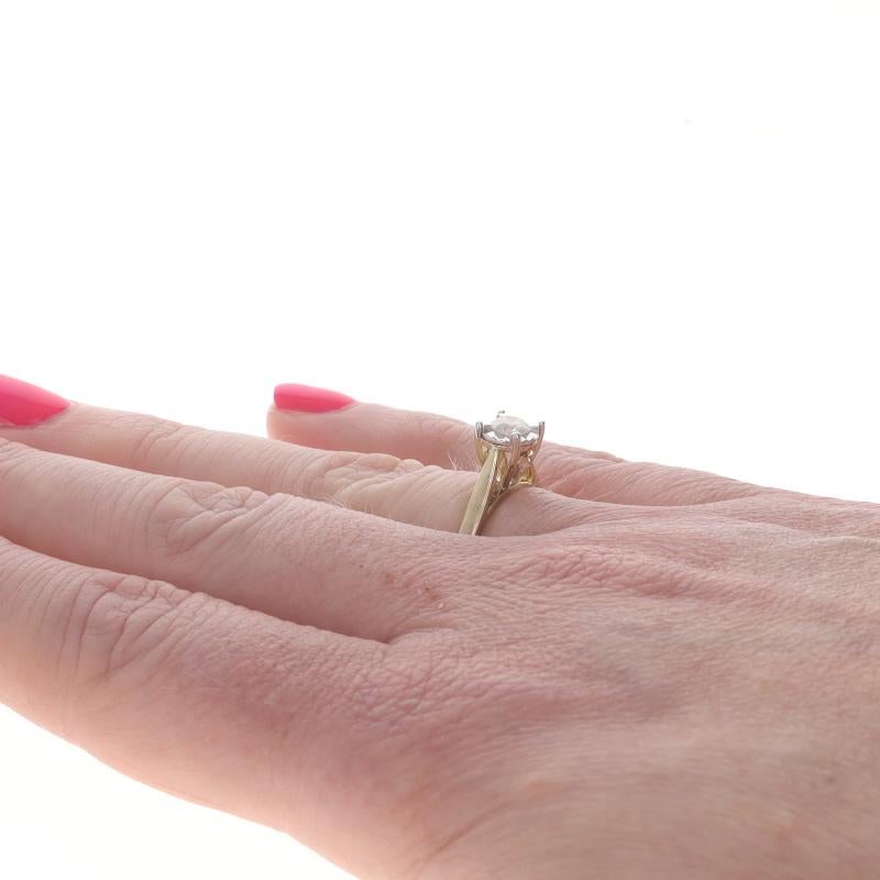 da uomo o donna Anello di fidanzamento con diamante in oro giallo 10k a brillante rotondo .50ctw in vendita